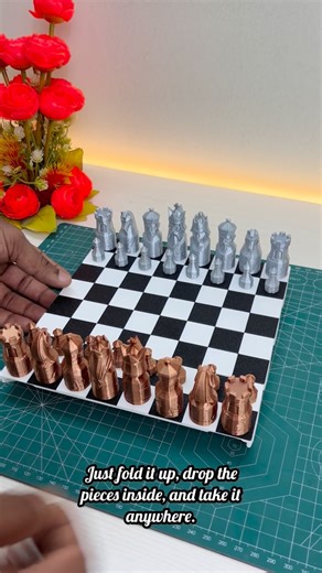 3D ModelNex | Portable chess, but make it 3D printed ♟️✨ This compact chess set was printed from a design by STLFlix and finished in sleek bronze and... | Instagram