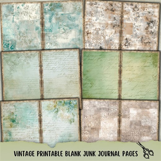 Pages vierges imprimables vintage de journal indésirable, arrière-plans de grand livre, papier pour scrapbooking, cahier, feuilles de collage - Etsy France