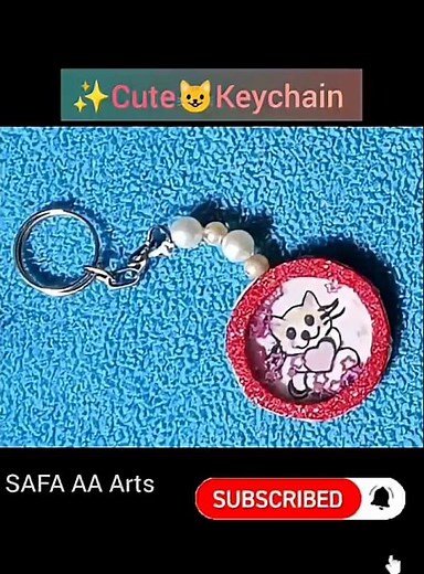 ✨Cutest🩷Cat😻Paper Keychain#Cute Keychain With Cardboard & Paper#Cat#Giltter Keychain#😻🩷✨