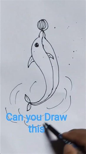Easy Dolphin Drawing for Beginners 🐬✨Dolphin Drawing You Must Try😍 #Shorts #drawing #wildlife