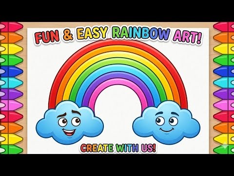 FUN & EASY RAINBOW DRAWING ART! CREATE WITH US! rainbow colour drawing easy colour‪@Shapeoholic1‬