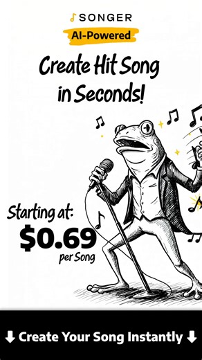 Songwriting just got a whole lot easier (and fun)! 🚨 Create studio-quality tracks "faster than making toast" and join the musical revolution! Make your song now at https://songer.co - no music label required 😉 #MakeYourOwnMusic | Songer