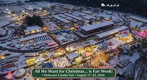 79 reactions · 21 shares | Merry Christmas from all of us at the Delaware County Fair. Thank you for being part of what makes our fairgrounds feel like home — the volunteers, exhibitors, families, and fair fans who show up year after year and keep the tradition strong. Save the dates now: August 17–22, 2026 — the 139th Delaware County Fair in Walton. | The Delaware County Fair-Walton,NY | Facebook
