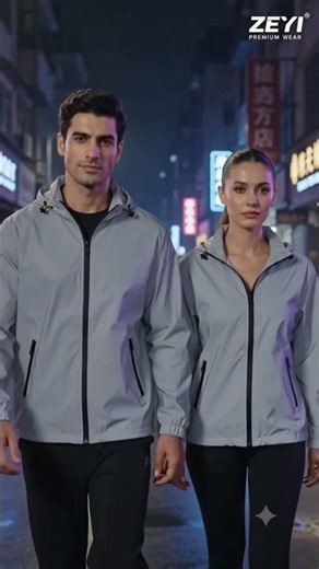 ZEYI Reflective Casual Jacket – Lightweight, Windproof & Water-Resistant Unisex Hoodie