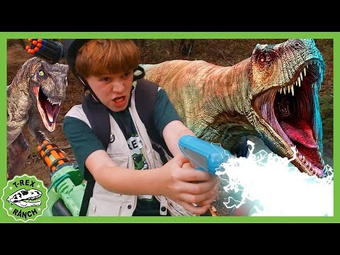 Help the Park Rangers Fix the Dinosaur Fence! | T-Rex Ranch Dinosaur Videos