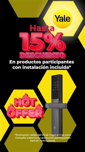 🔥 HOT OFFER Yale | Cerraduras Inteligentes y Cajas Fuertes con 15% de Descuento + Instalación.