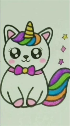 How To Draw A Cute unicorn cat 😺 easy/KIDS ARTBOX #shorts #trending #drawing #viralshort #viralvideo