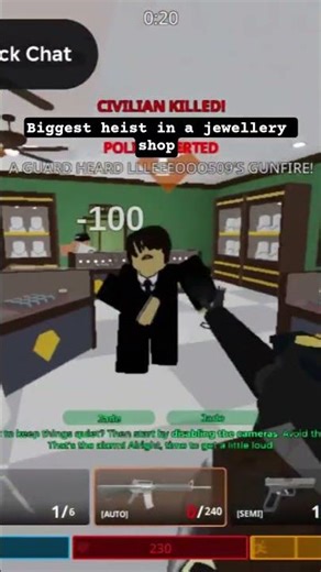 biggest heist in a jewellery shop#roblox