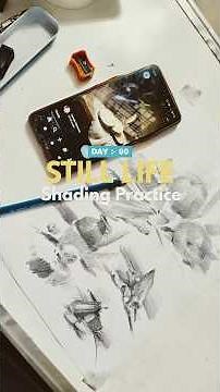 Still Life Shading Practice || Day :- 90 || #365daysdrawingclass #artvideos #artclass