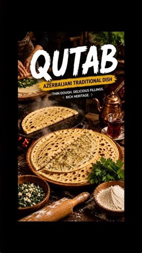 Making Traditional Azerbaijani Qutab 🇦🇿 | Satisfying Cooking #Shorts