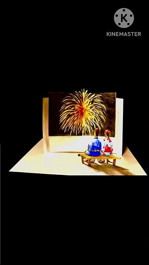 #打ち上げ花火 #イラスト #色鉛筆画 #トリックアート #drawingyukichannel 三面立体お絵描き色鉛筆画打ち上げ花火