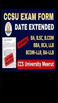 CCSU Big Update || 1st Semester Exam Form Date Extended || BA, B.SC, B.COM, BBA, BCA, LLB, BALLB etc