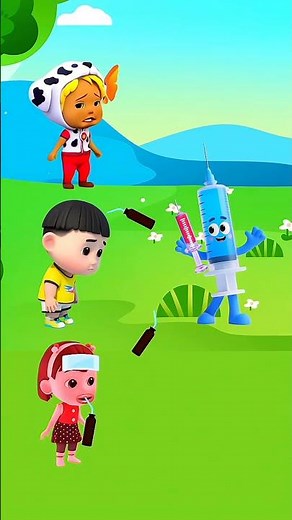 💉 Funny Medicine Game for Kids | Scared of Injection | Cartoon #ytshorts #animation #cartoon