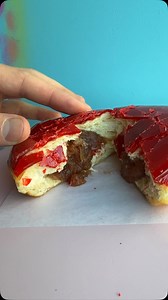 Introducing you our new caramelized apple doughnut!! Hard caramel on the outside and sweet homemade apple jam inside—perfect combo! Come and try! | Vandal Doughnuts