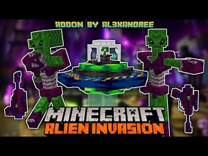 Mob Mod Minecraft Bedrock 1.20 | Alien Invasion: Cosmic Awakening Addon - Mod MCPE Showcase