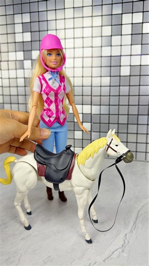 Satisfying With Unboxing Barbie Doll Horseback Riding Set Toys #shorts