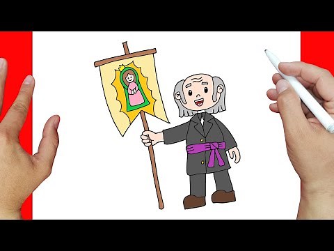 How to draw Father Miguel Hidalgo - Mexican Independence | Easy drawings