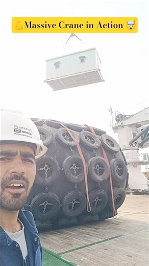 Giant Crane in Action! Lifting Containers at Sea 🔥 | Merchant Navy Life #marine#shorts