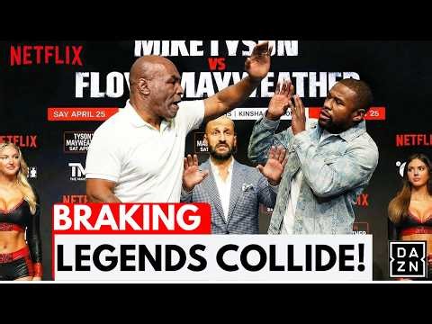 Mike Tyson Almost BRAWLS With Floyd Mayweather | Fight Press Conference FACE OFF!