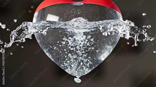 Explosive 4K Slow Motion Conceptual Heart Bursting and Filling with Ethereal Water