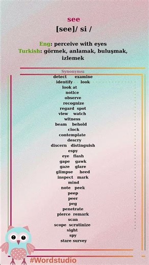 The Most Useful Words for See