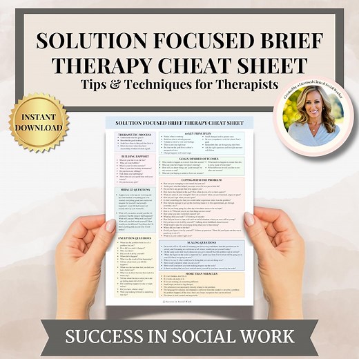 Solution-focused Brief Therapy Cheat Sheet | SFBT Therapist Guide | Instant Download | Therapy Questions, Tips & Techniques for Therapists - Etsy