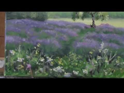 Acrylic Painting Demo - "Lavender Fields"