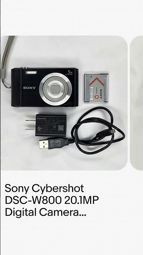 Sony Cybershot DSC-W800 20.1MP Digital Camera Battery/Charger Black Pelican Case