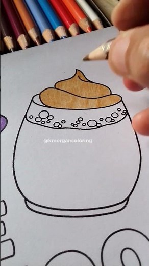 Dalgona Coffee Coloring Page ☕✨ | Korean Cafe Coloring Fun