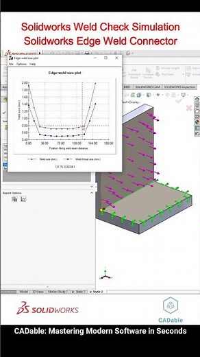 Solidworks Weld Check Simulation #SolidworksEdgeWeld Connector #MinimumFilletWeldSize #CADable
