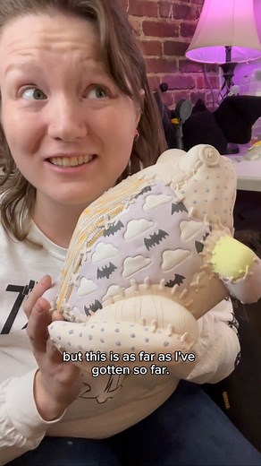 This little patchwork frog is worth ALL of the time it takes to paint him ♥️🐸 #frogcore #ceramics #pottery #sculpture #painting #clay #halloweenart #crafty #oogieboogie #sally #artprocess | Kalliope Yvonne Ceramics