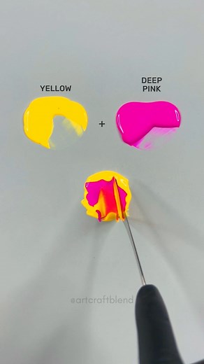 Yellow Heart and Pink Heart Color Mixing! #colormixing #satisfying #fblifestyle | Art Craft Blend