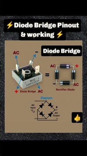 #shorts ⚡ Bridge Diode Pinout & Working Explained🔥|💡 How Bridge Diode Works? Simple & Easy!