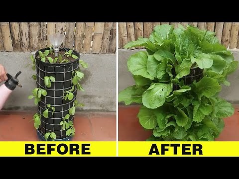 How To Make Vertical Vegetable Tower In Garden / Tower Garden At Home