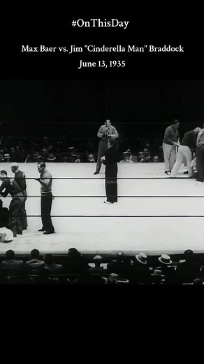 #OnThisDay On the evening of June 13th, 1935, at Madison Square Garden in Long Island City, NY, Jim Braddock, a ten-to-one underdog, entered the ring to face Max Baer. Jim knew he could beat Baer if he could stay away from his hammering right hand, and that's just what he did. In an amazing feat of courage and determination, Braddock won the 15 round decision to become the new heavyweight champion of the world and made history! The Champion of the People! Baer vs. Braddock was featured in the 20