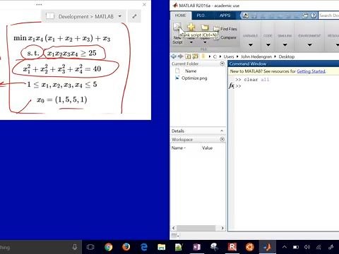 MATLAB Nonlinear Optimization with fmincon