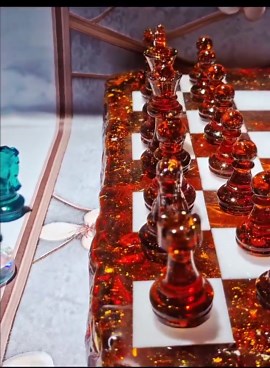 Amber Art Chess Board Close up Luxury Resin Detail Designer Game Collectible - Etsy Australia