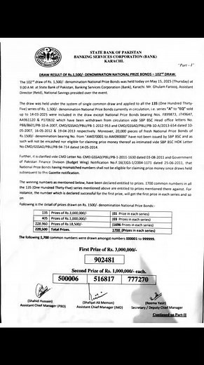 37K views · 353 reactions | official result of PRIZE BOND RS 1500...