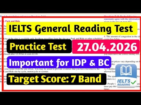 IELTS Reading General Training Practice Test 2026 With Answers | IELTS Reading Test General Training
