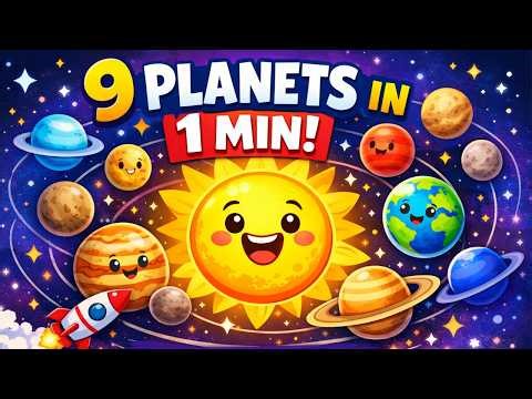 🎥 Solar System Planets Names for Kids 🌞 | 1-Minute Space Learning