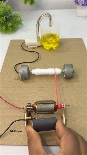 The water pump is started by generating electricity from the magnetic attraction process #experiment