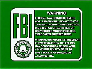 Disney FBI Warning Screens DVD
