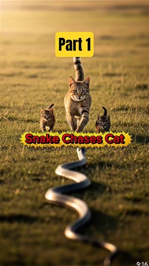 Cat Family 😺 Vs Black Mamba🐍 Part-1 #shorts #cat #snake #wildlife #part2