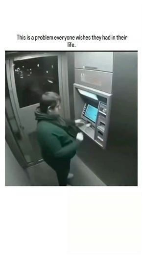 Follow for chocolate 🍫 | The post features an AI-generated video depicting a humorous ATM glitch where stacks of cash endlessly dispense, overwhelming a user in a... | Instagram