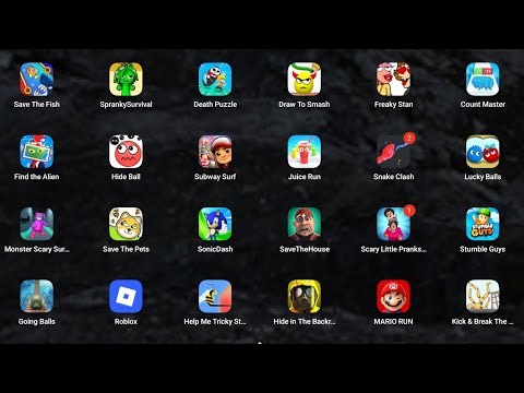 Sprunki survival, Stumble Guys, Luck Balls, Find The Alien 2, Poppy Play Time 4, Roblox