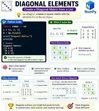 Create a Diagonal Matrix from a list | Python #mathematics