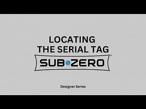 Locating the Serial Tag on a Sub-Zero Designer Series