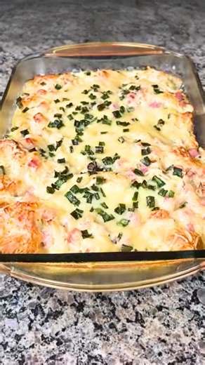 Chicken ham and Swiss cheese dinner bake