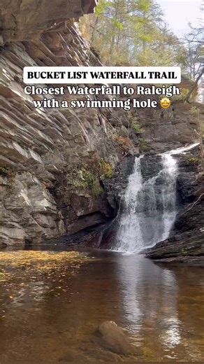 One of my favorites ✨ Did you know that Hanging Rock State Park has several waterfalls?! And that this park is only 2 hours from Raleigh?! I highly recommend visiting ASAP to catch those Fall colors because it’s sooo pretty now! (11/8/25) Out of the waterfalls at Hanging Rock, Lower Cascade Falls is always my favorite. I love the views from the trail and the rock formations. Have you been? 🥾 0.8 miles- moderate | out & back 💦 35’ fall with pool for swimming 🐶 Pup and kid friendly ✨ Parking av