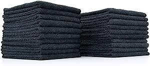 The Rag Company - All-Purpose Microfiber Terry Cleaning Towels - Commercial Grade, Highly Absorbent, Lint-Free, Streak-Free, Kitchens, Bathrooms, Offices, 300gsm, 10in x 10in, Midnight (20-Pack)